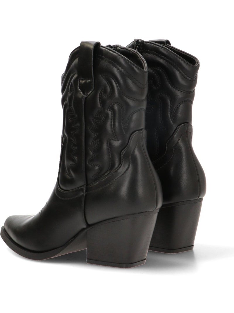 Botin campero mujer tacón medio - etika Negro - Kiabi