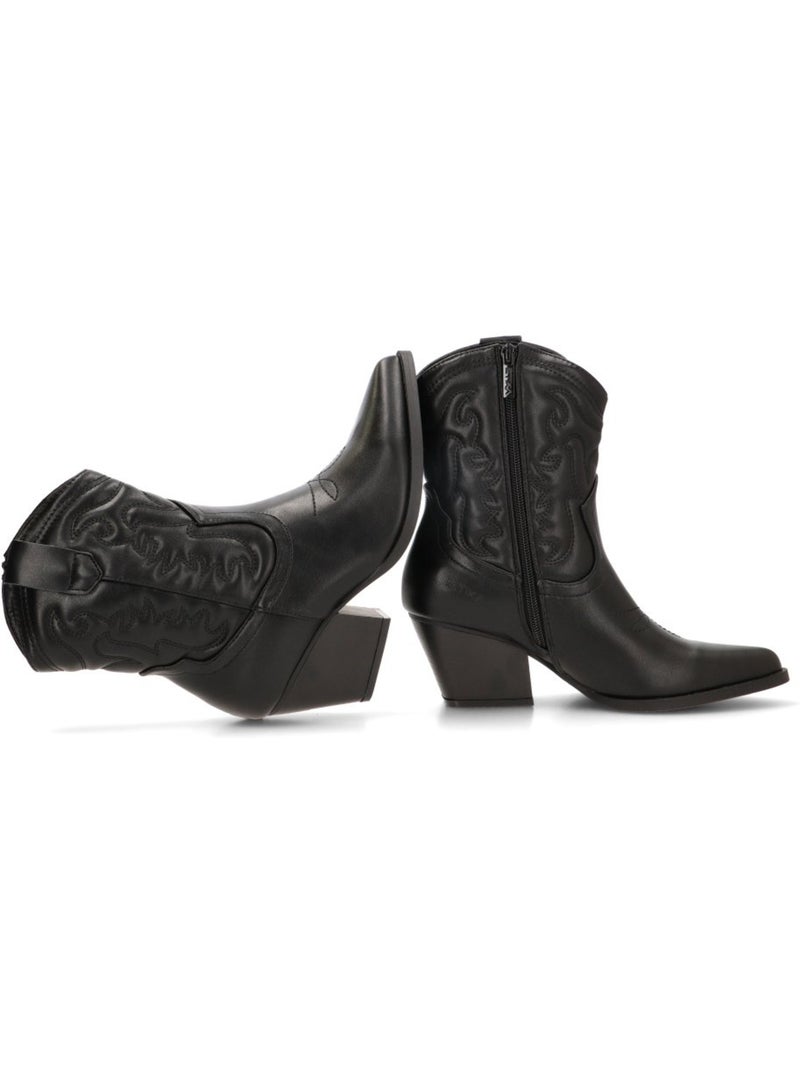 Botin campero mujer tacón medio - etika Negro - Kiabi