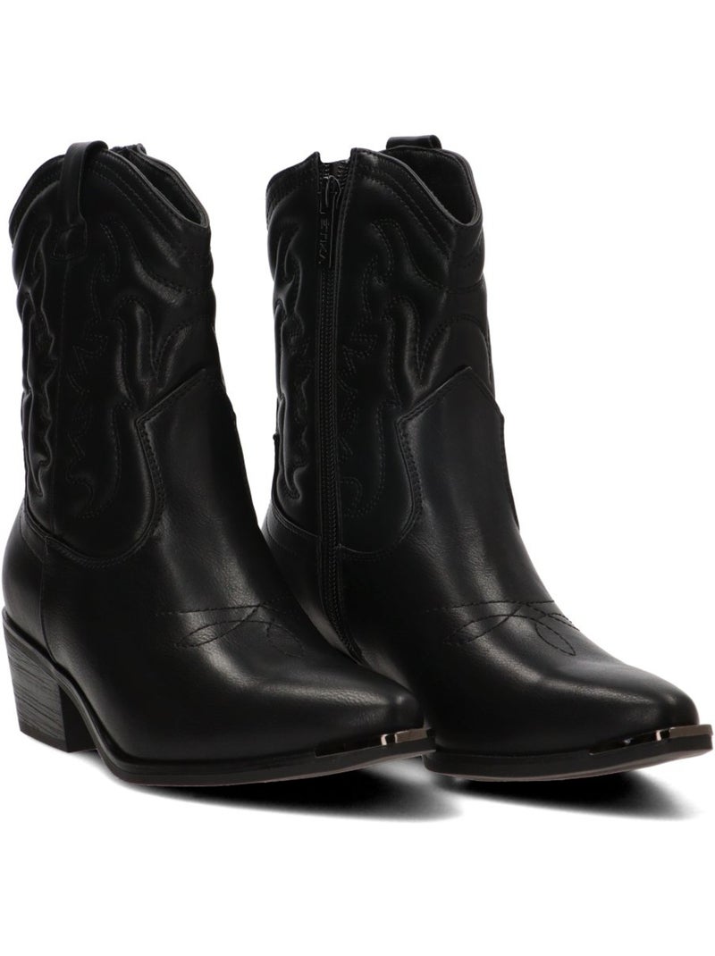 Botin campero mujer tacón medio - etika Negro - Kiabi