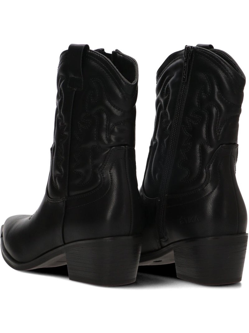 Botin campero mujer tacón medio - etika Negro - Kiabi