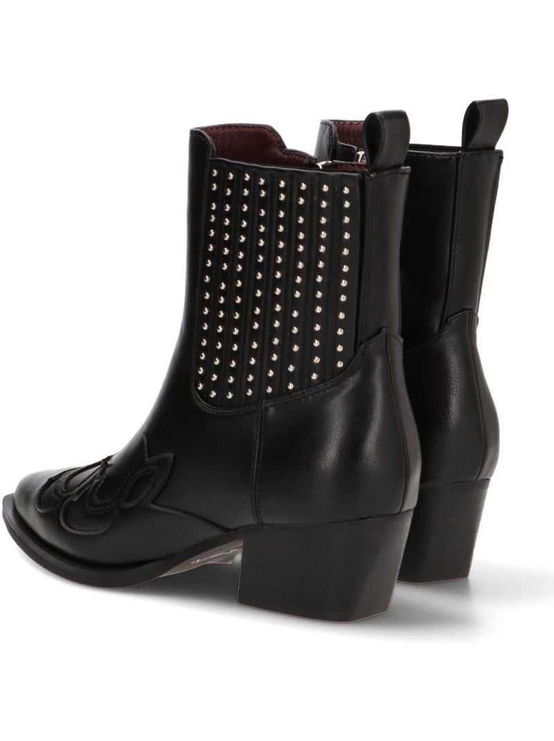 Botin Campero Mujer Tacón Medio - Etika Negro - Kiabi