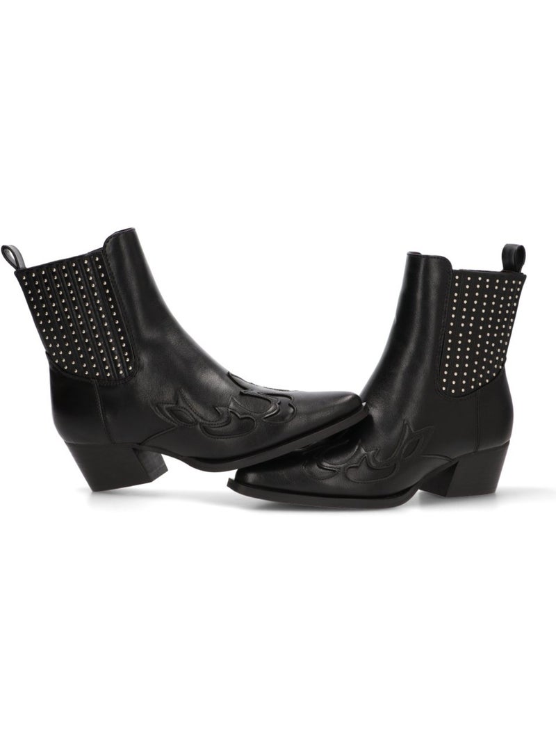 Botin Campero Mujer Tacón Medio - Etika Negro - Kiabi