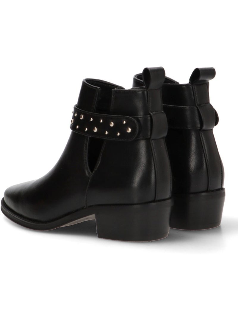 Botin Campero Mujer Tacón Medio - Etika Negro - Kiabi