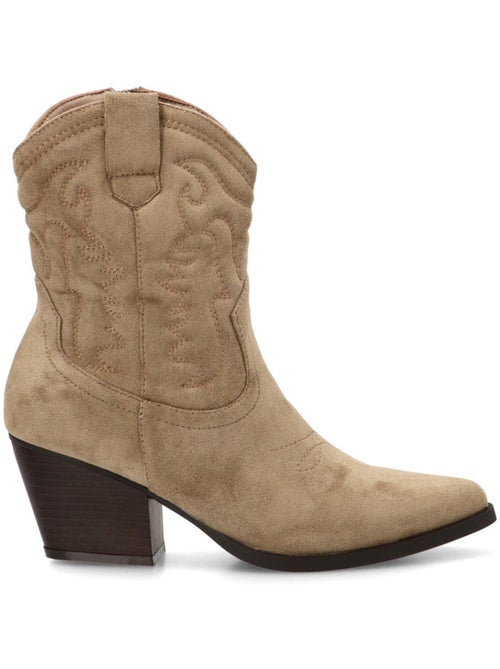 Botin campero mujer tacón medio - etika - Kiabi
