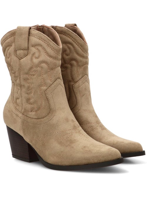 Botin campero mujer tacón medio - etika - Kiabi