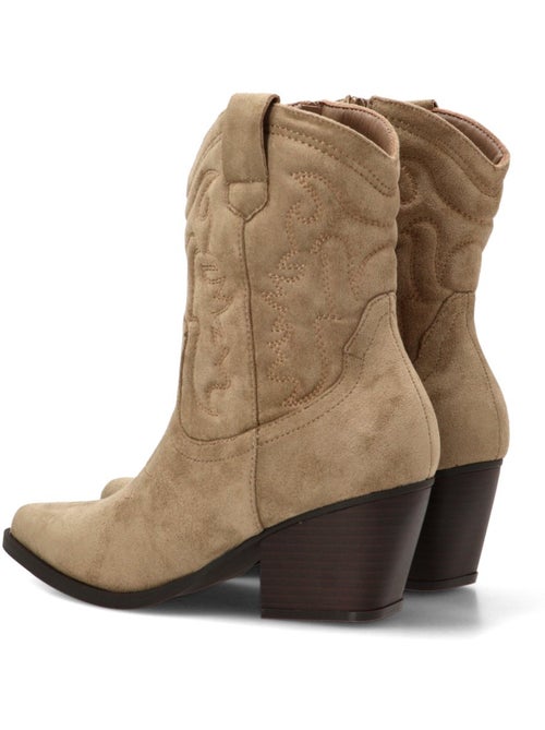 Botin campero mujer tacón medio - etika - Kiabi