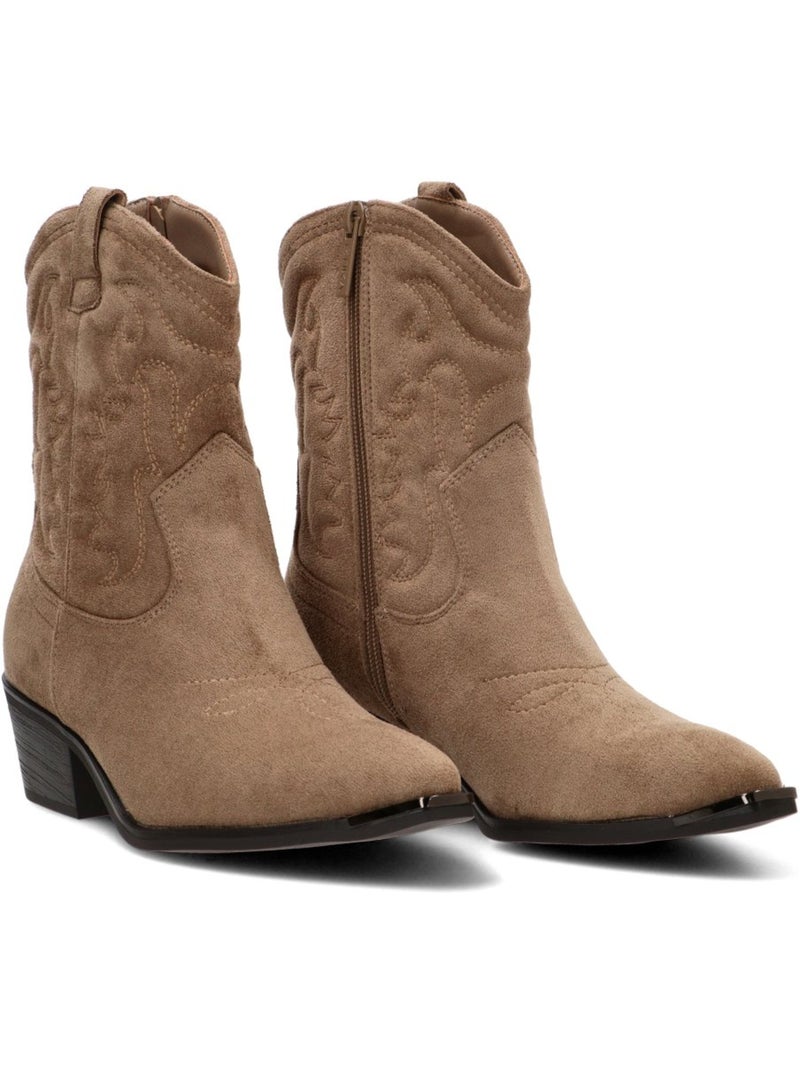 Botin campero mujer tacón medio - etika Taupe - Kiabi