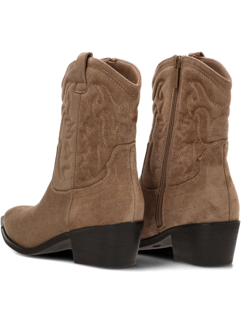 Botin campero mujer tacón medio - etika Taupe - Kiabi