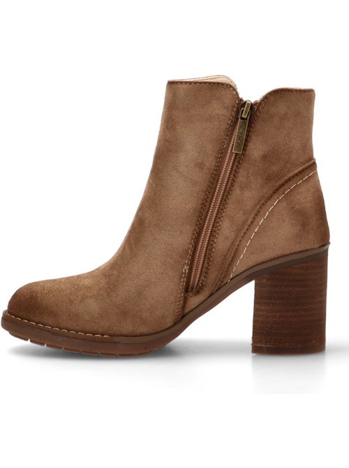 Botin Campero Mujer Tacón Medio - Etika - Kiabi Botin Campero Mujer Tacón Medio - Etika - Kiabi
