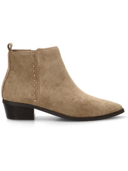 Botin Campero Mujer Tacón Medio - Etika - Kiabi Botin Campero Mujer Tacón Medio - Etika - Kiabi