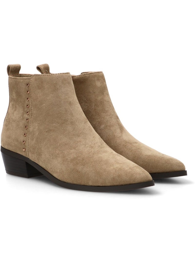 Botin Campero Mujer Tacón Medio - Etika Taupe - Kiabi