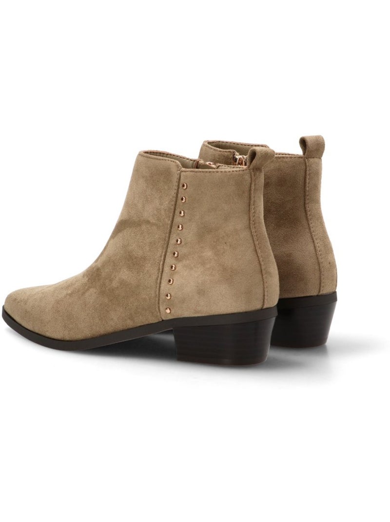 Botin Campero Mujer Tacón Medio - Etika Taupe - Kiabi