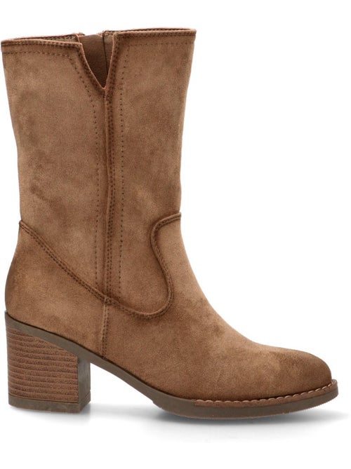 Botin Campero Mujer Tacón Medio - Etika - Kiabi Botin Campero Mujer Tacón Medio - Etika - Kiabi