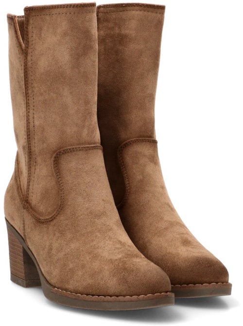 Botin Campero Mujer Tacón Medio - Etika - Kiabi Botin Campero Mujer Tacón Medio - Etika - Kiabi