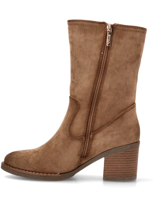 Botin Campero Mujer Tacón Medio - Etika - Kiabi Botin Campero Mujer Tacón Medio - Etika - Kiabi