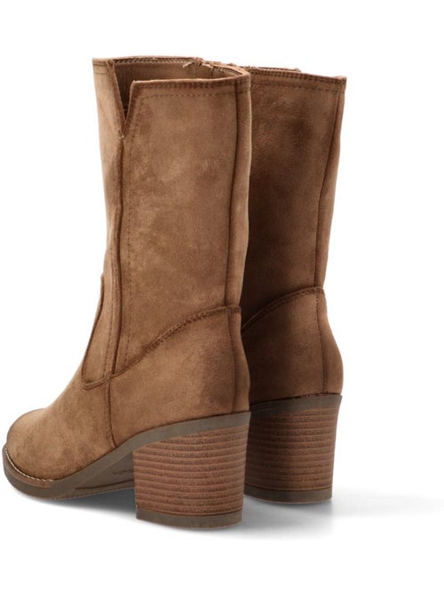 Botin Campero Mujer Tacón Medio - Etika - Kiabi Botin Campero Mujer Tacón Medio - Etika - Kiabi