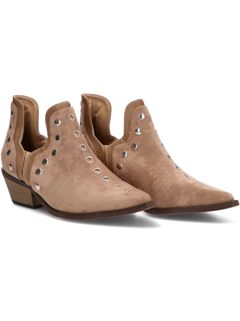 Botin campero mujer tacón medio - luna collection Beige - Kiabi