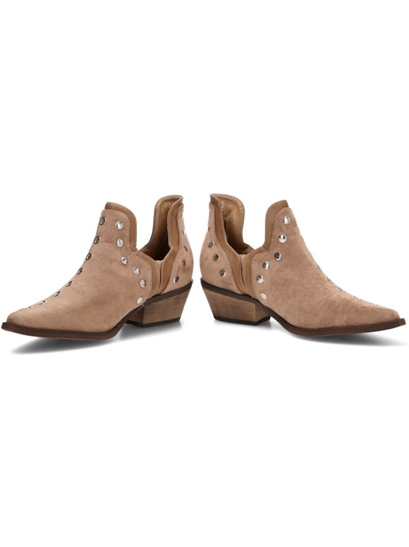 Botin campero mujer tacón medio - luna collection Beige - Kiabi