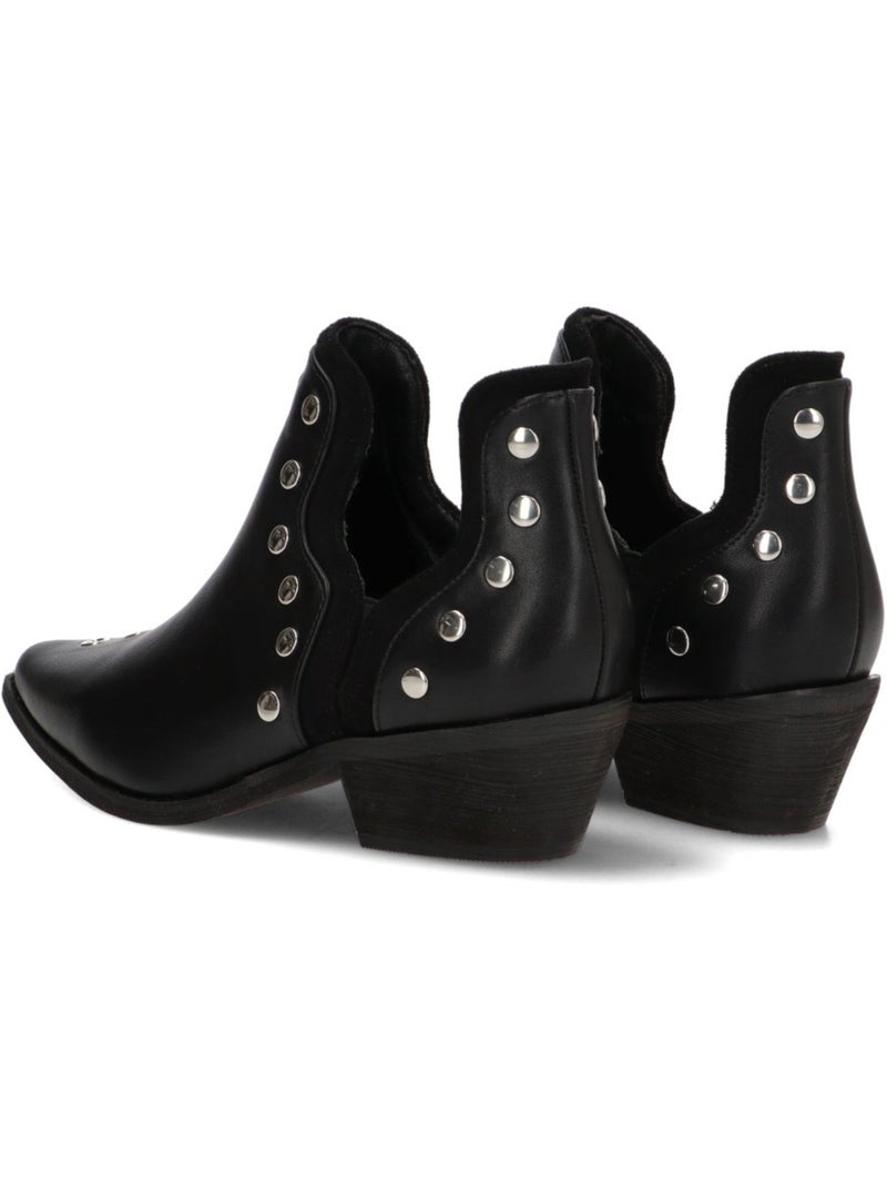 Botin campero mujer tacón medio - luna collection Negro - Kiabi