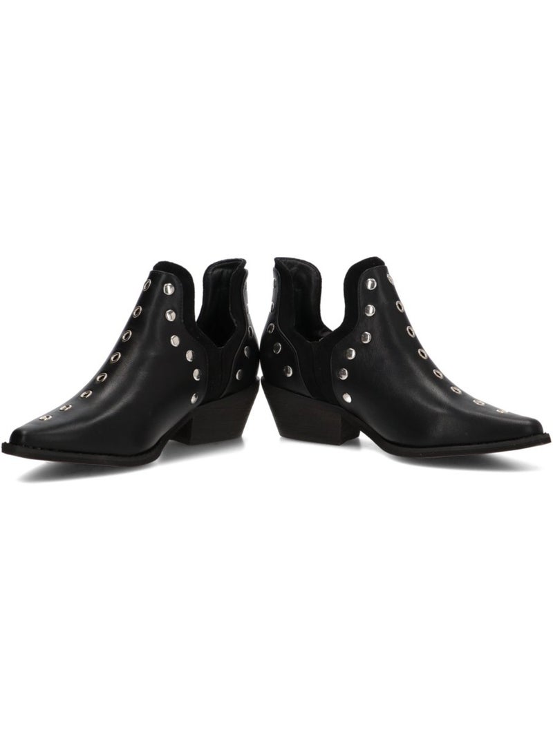 Botin campero mujer tacón medio - luna collection Negro - Kiabi