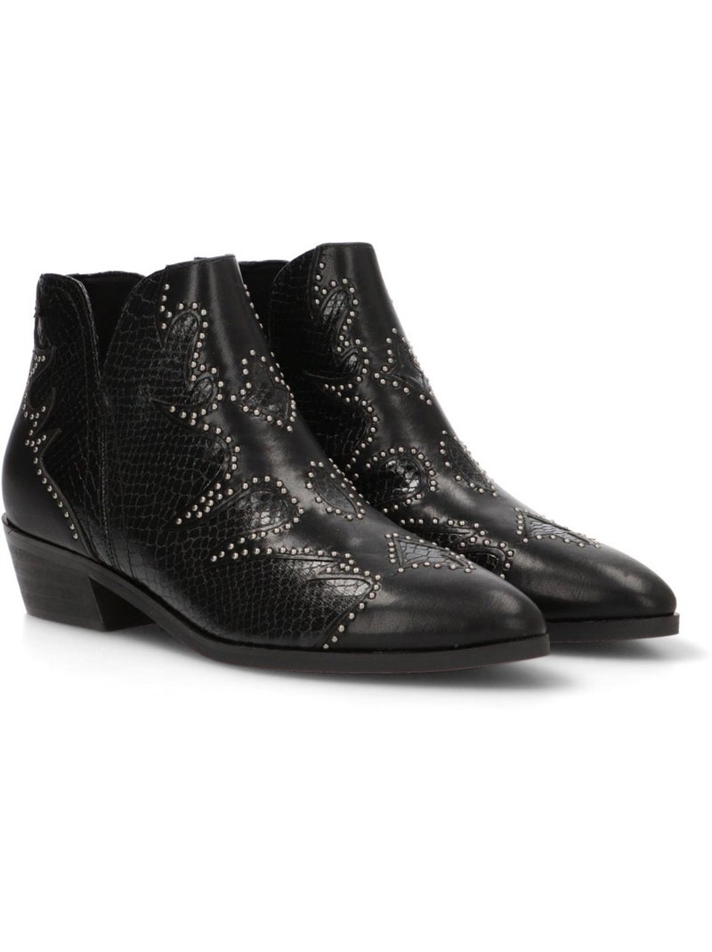 Botin Campero Mujer Tacón Medio - Luna Trend Negro - Kiabi