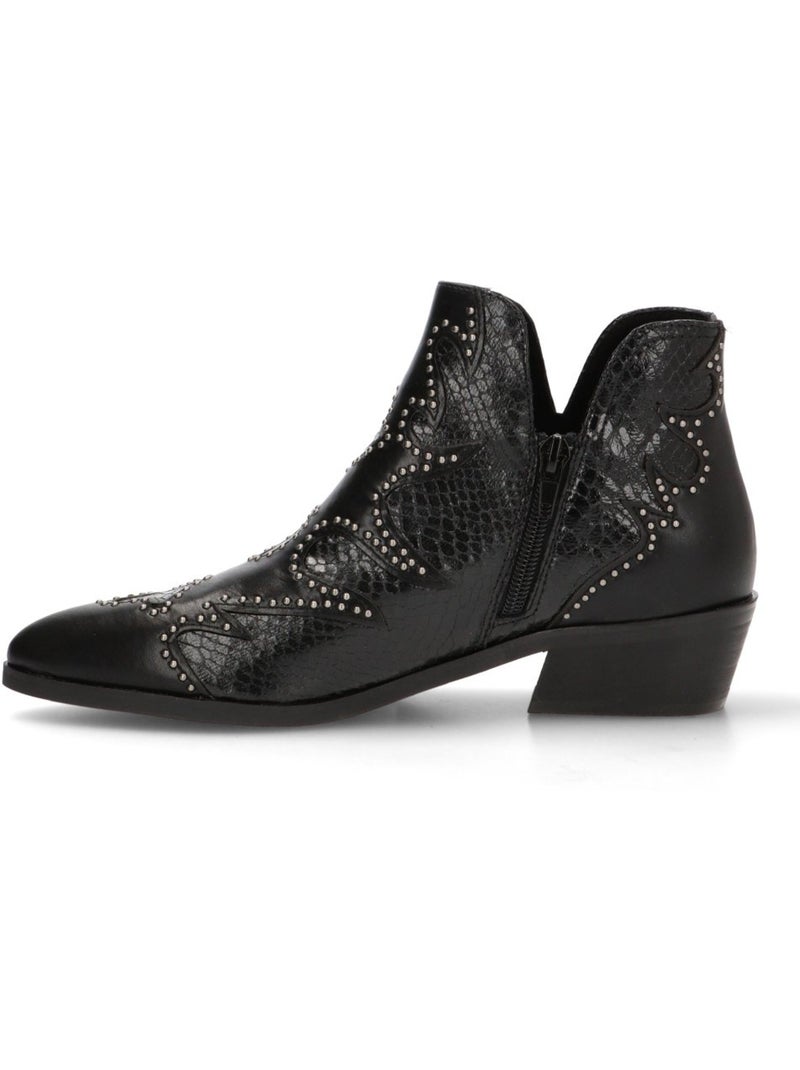 Botin Campero Mujer Tacón Medio - Luna Trend Negro - Kiabi