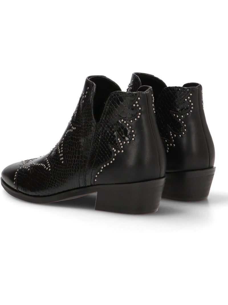 Botin Campero Mujer Tacón Medio - Luna Trend Negro - Kiabi