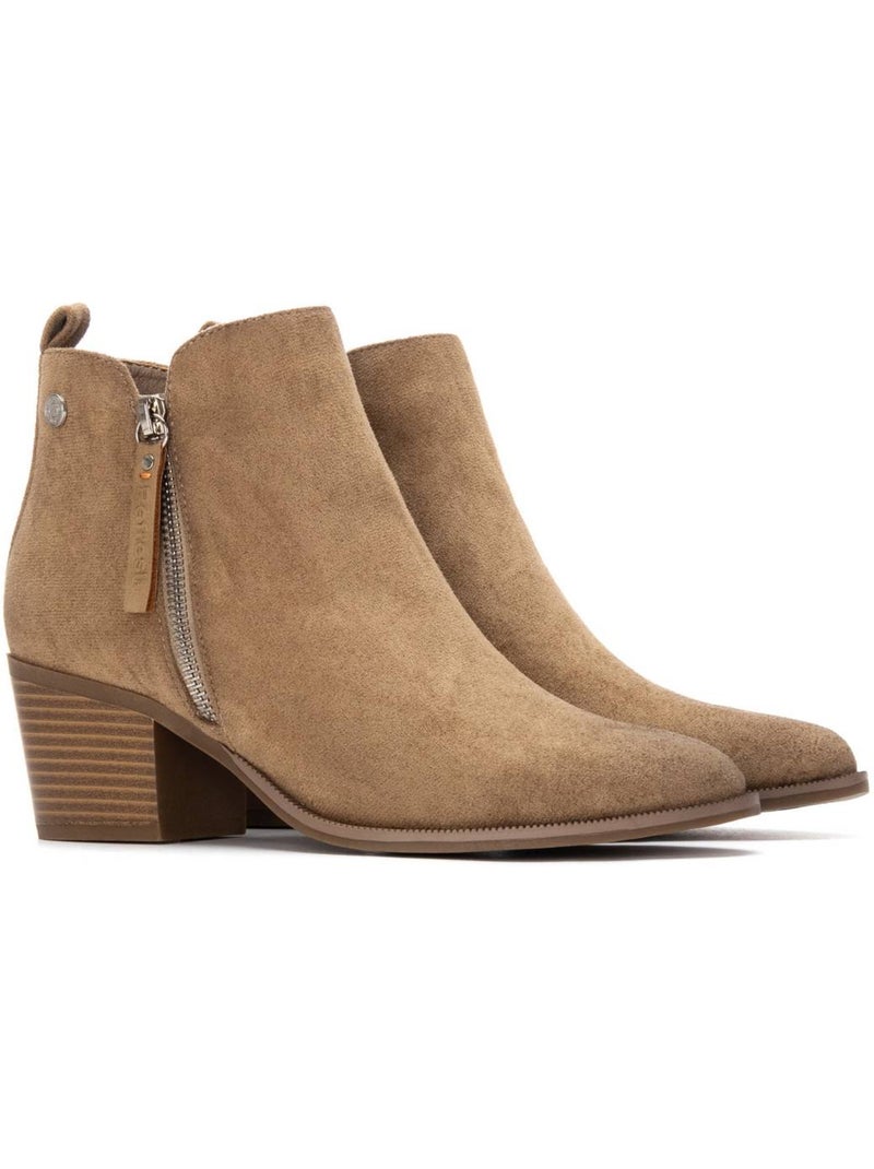 Botin campero mujer tacón medio - refresh Beige - Kiabi