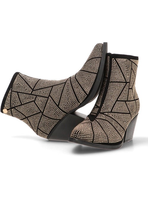 Botin Campero Mujer Tacón Medio - Xti - Kiabi Botin Campero Mujer Tacón Medio - Xti - Kiabi