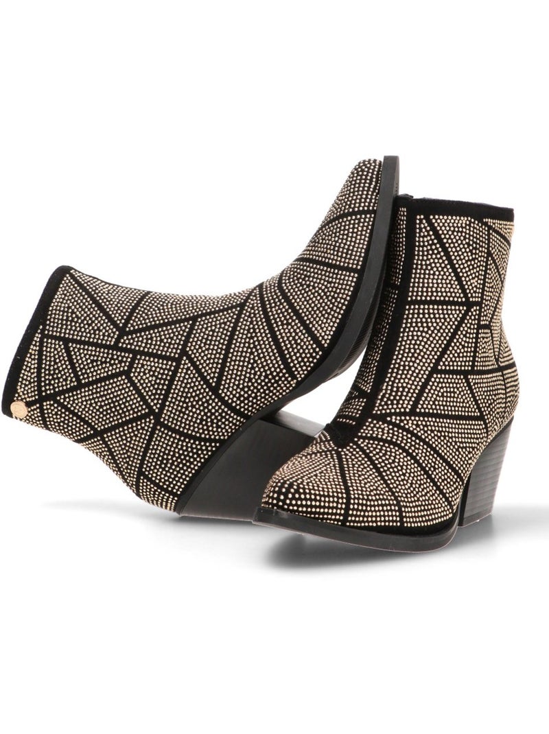 Botin Campero Mujer Tacón Medio - Xti Oro - Kiabi