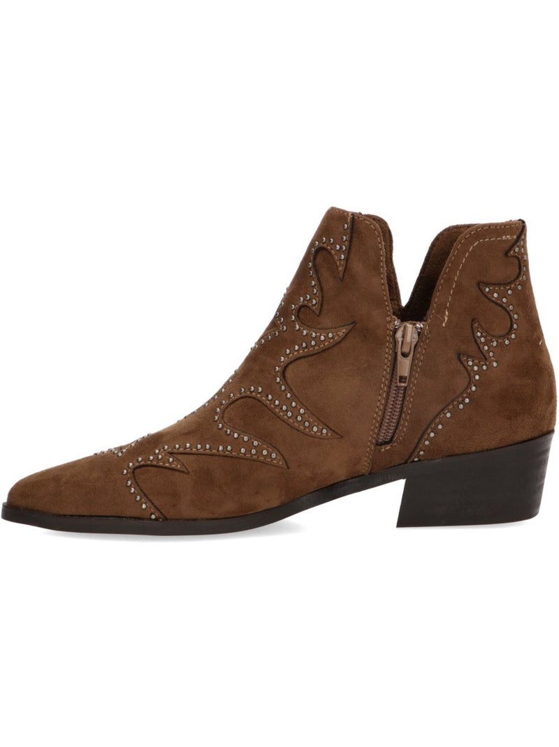 Botin campero mujer tacón medio - yulia Camel - Kiabi