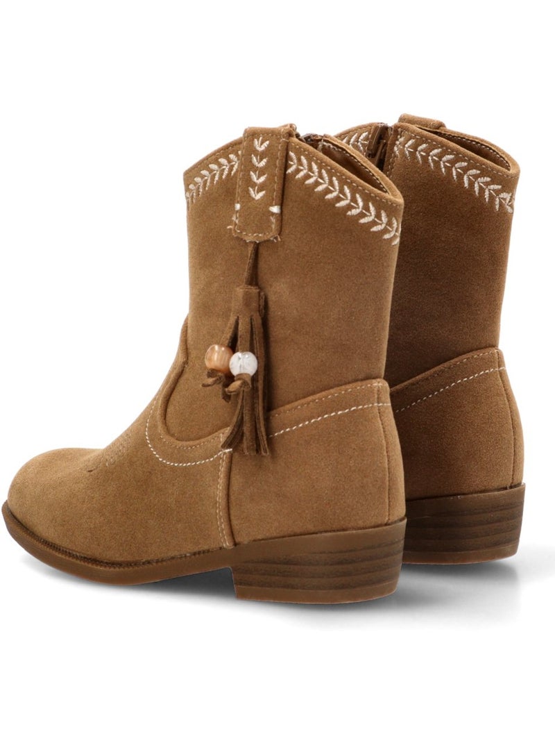 Botin campero niña tacón medio - etika Camel - Kiabi
