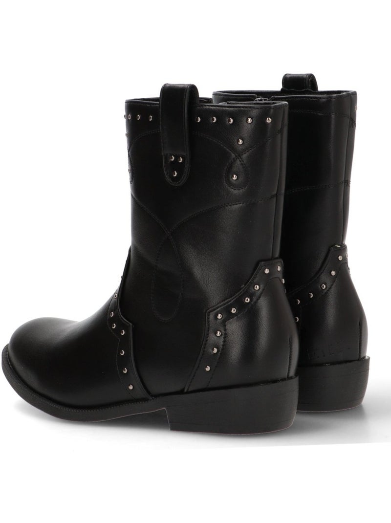 Botin Campero Niña Tacón Medio - Etika Negro - Kiabi