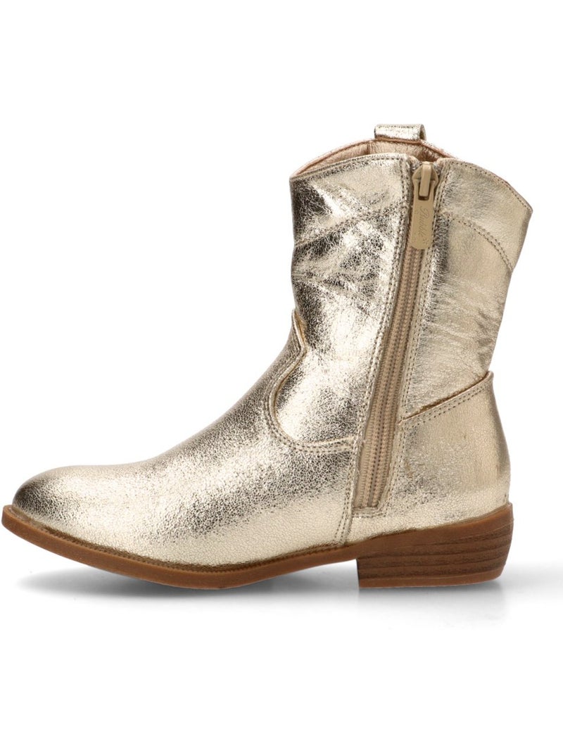 Botin Campero Niña Tacón Medio - Luna Collection Oro - Kiabi