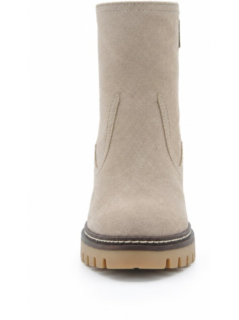 Botin casual cuero purapiel Beige - Kiabi