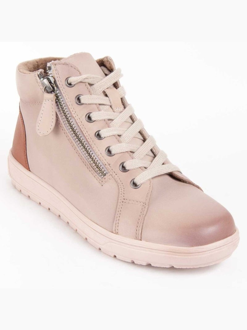 Botin Casual Cuero Purapiel Blanco - Kiabi