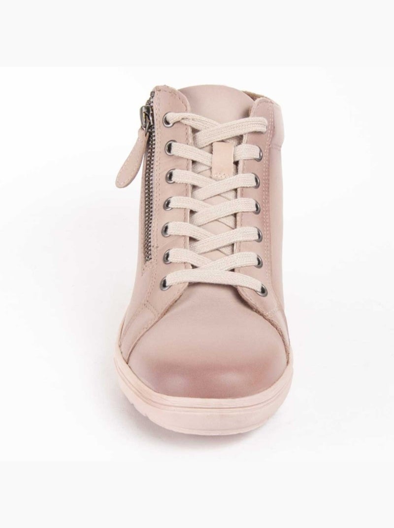 Botin Casual Cuero Purapiel Blanco - Kiabi