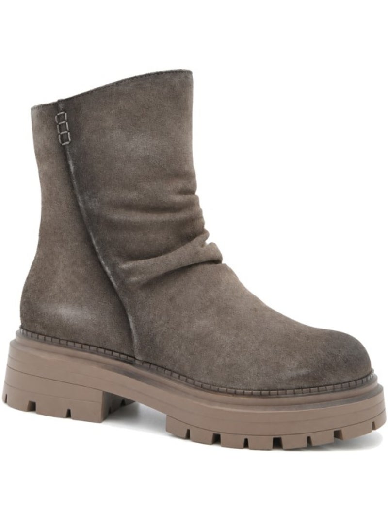 Botin casual cuero purapiel Gris - Kiabi