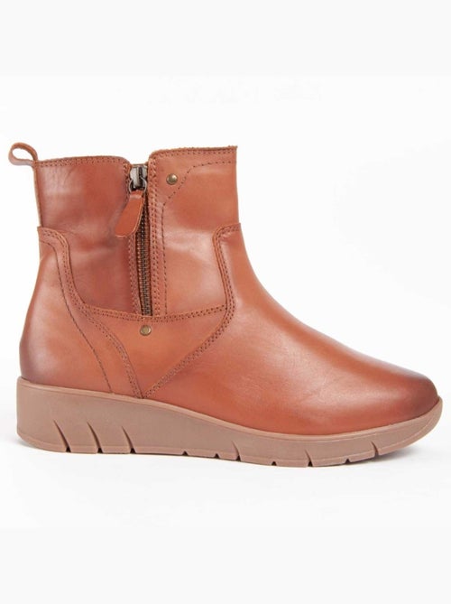 Botin Casual Cuero Purapiel - Kiabi