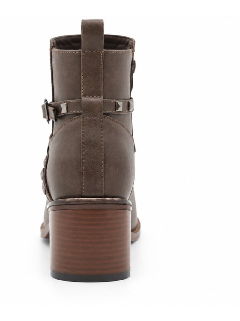 Botin casual cuero purapiel Marrón - Kiabi