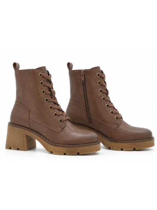 Botin casual cuero purapiel - Kiabi
