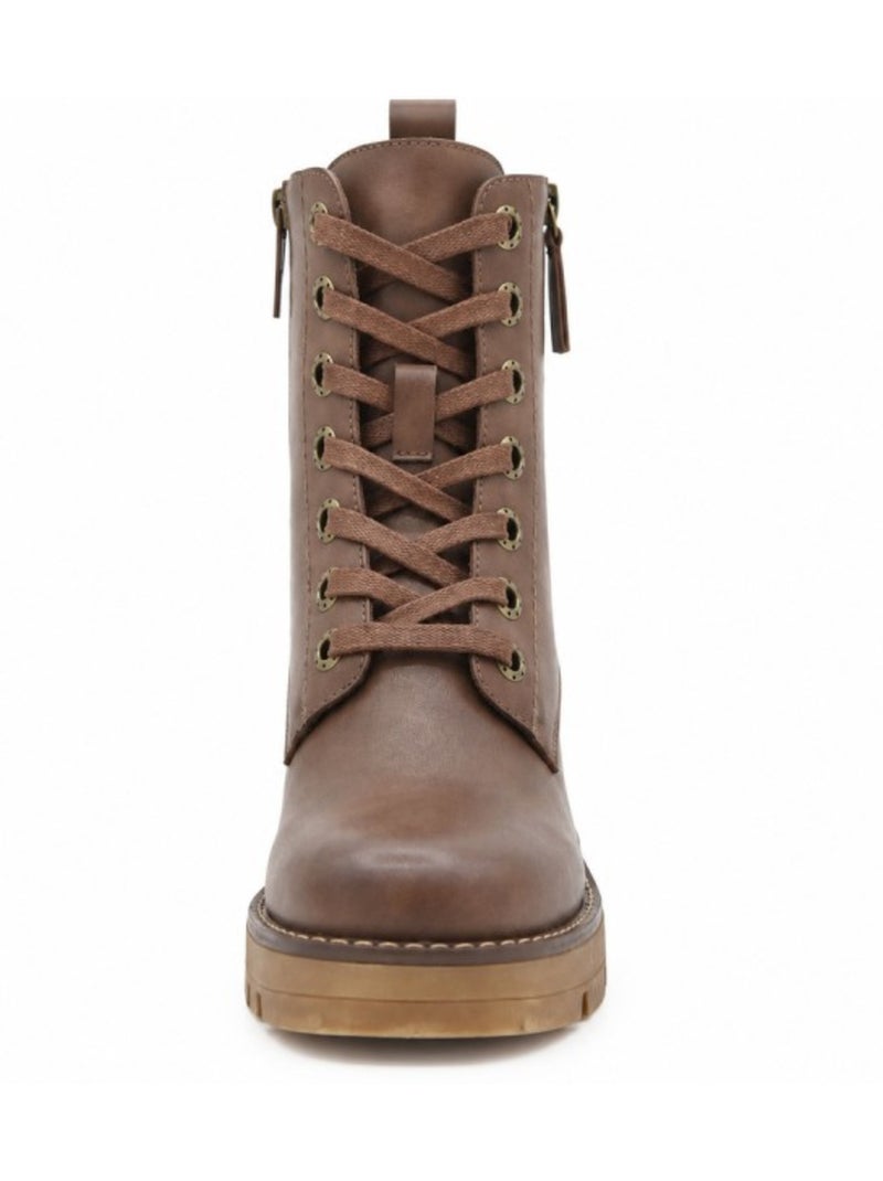 Botin casual cuero purapiel Marrón - Kiabi