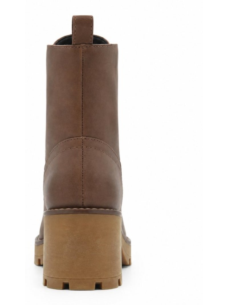 Botin casual cuero purapiel Marrón - Kiabi