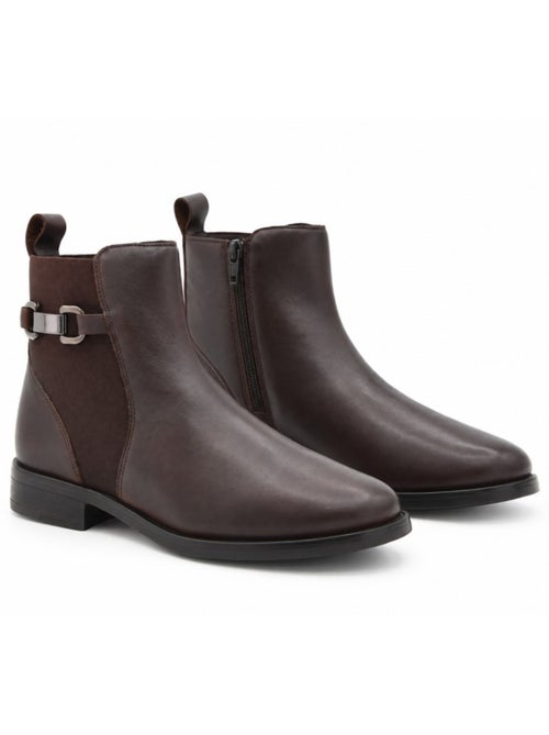 Botin casual cuero purapiel - Kiabi