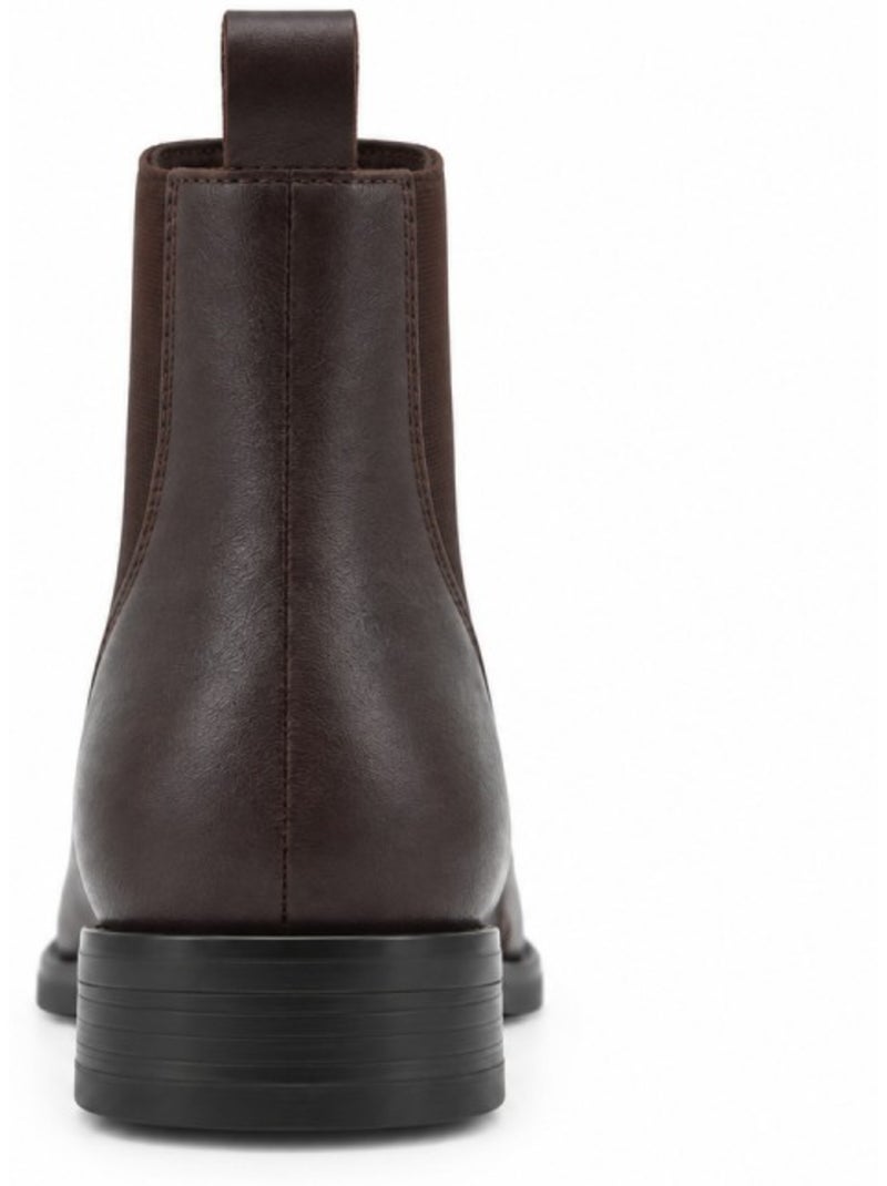 Botin casual cuero purapiel Marrón - Kiabi
