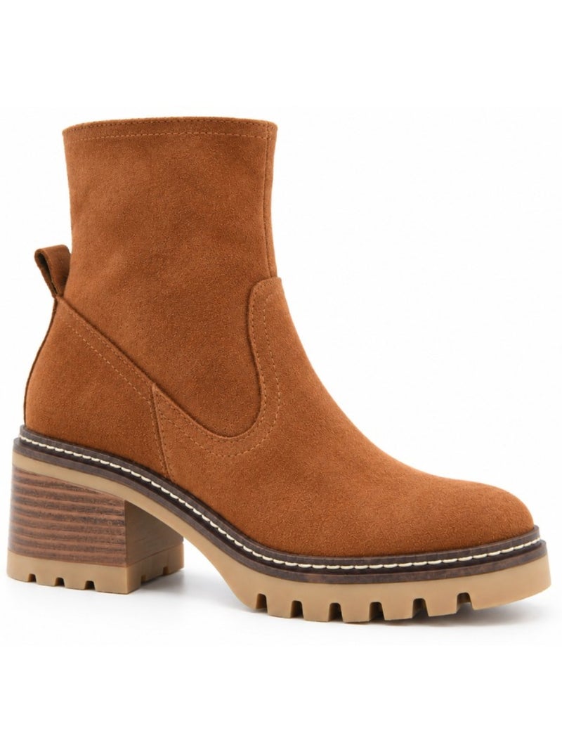 Botin casual cuero purapiel Marrón - Kiabi