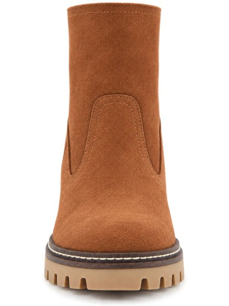 Botin casual cuero purapiel Marrón - Kiabi