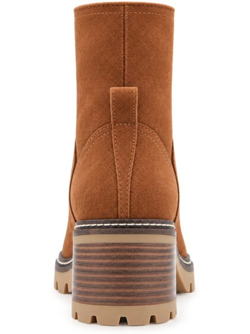 Botin casual cuero purapiel Marrón - Kiabi