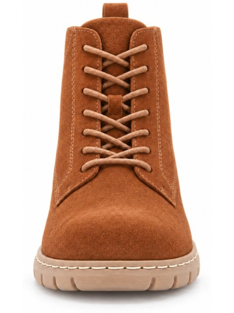 Botin casual cuero purapiel Marrón - Kiabi