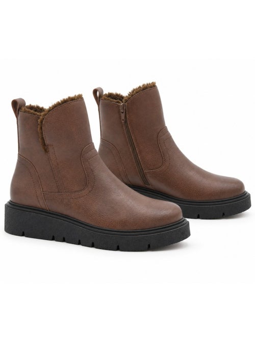 Botin casual cuero purapiel - Kiabi